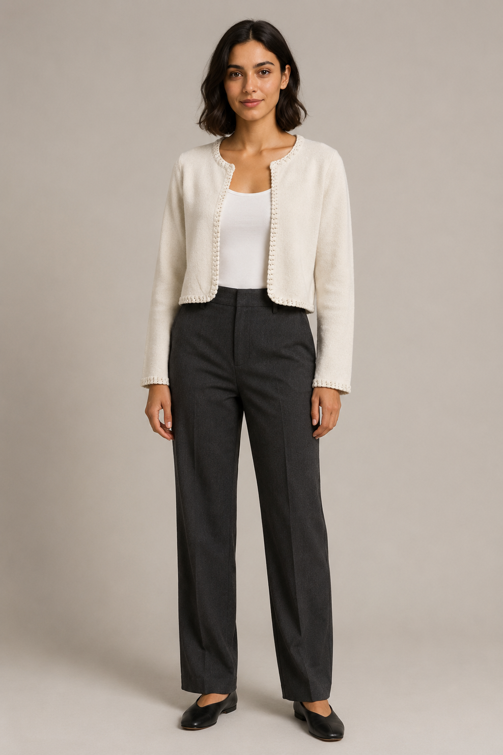 Cardigan Aperto in Maglia Fluida · Avvolgente