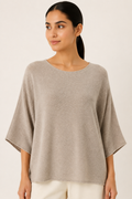 Maglia Oversize Beige Greige con Maniche Kimono