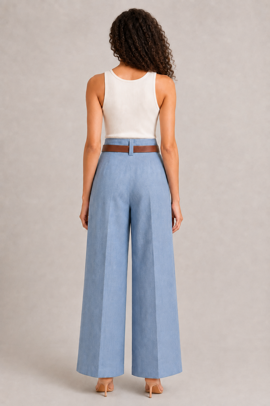 Pantaloni con Cintura Blu Navy