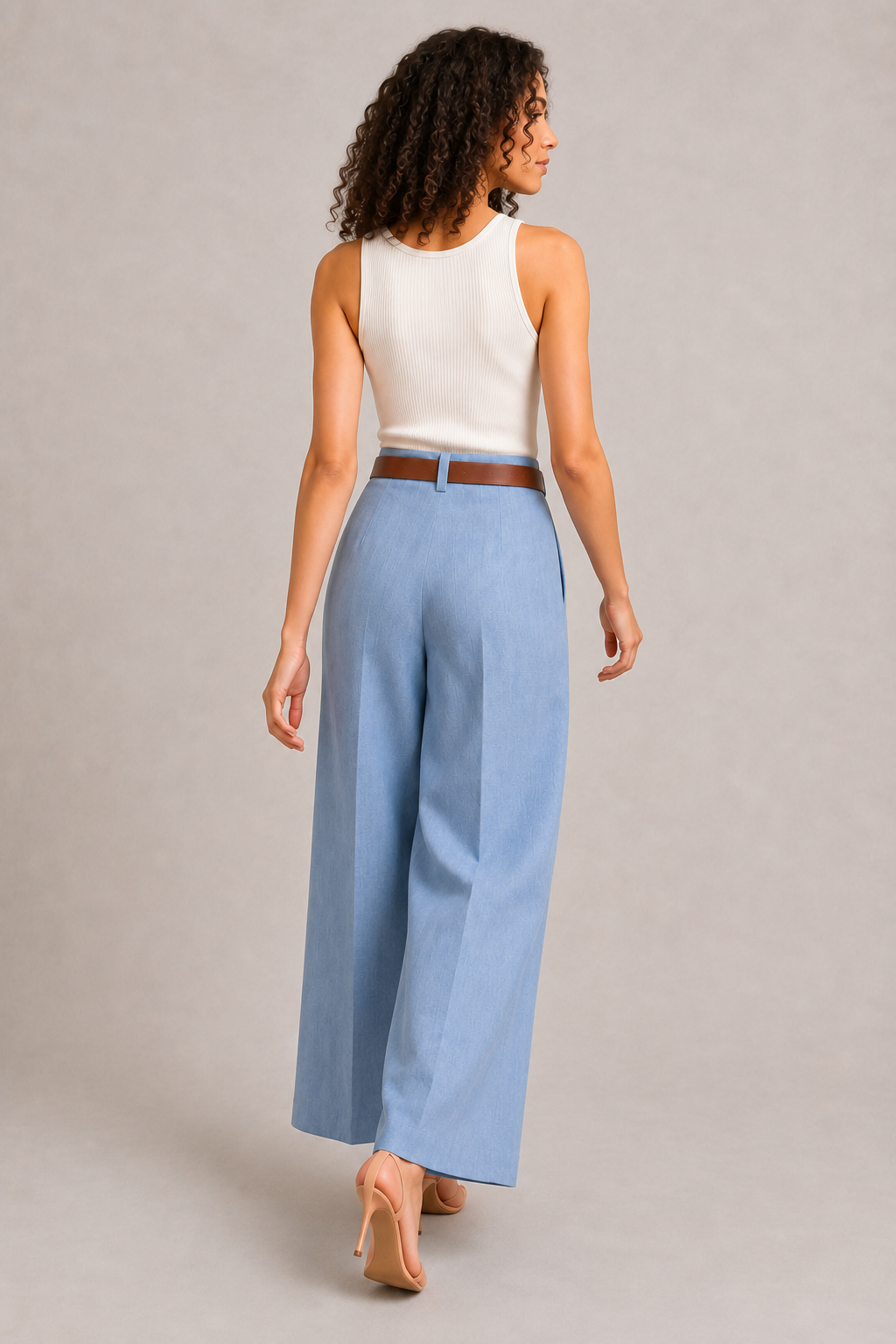 Pantaloni con Cintura Blu Navy