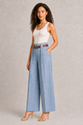 Pantaloni con Cintura Blu Navy