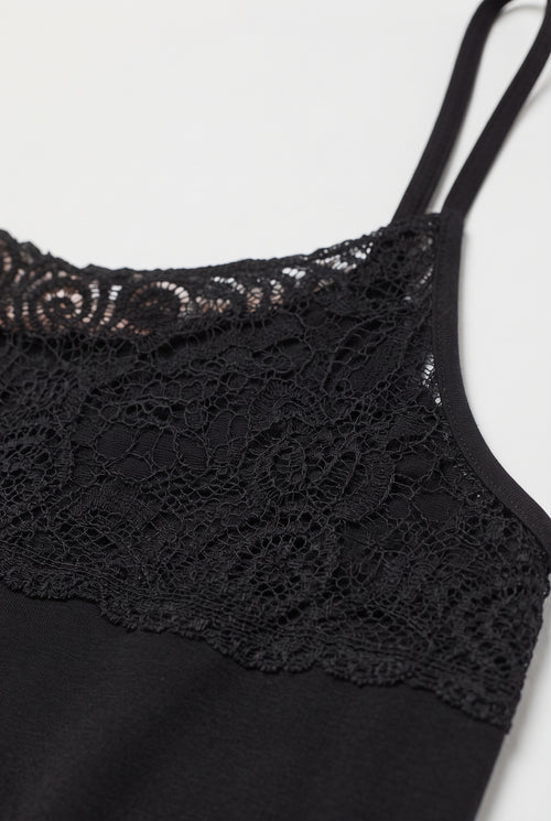 Canotta con Pizzo Frontale Nera