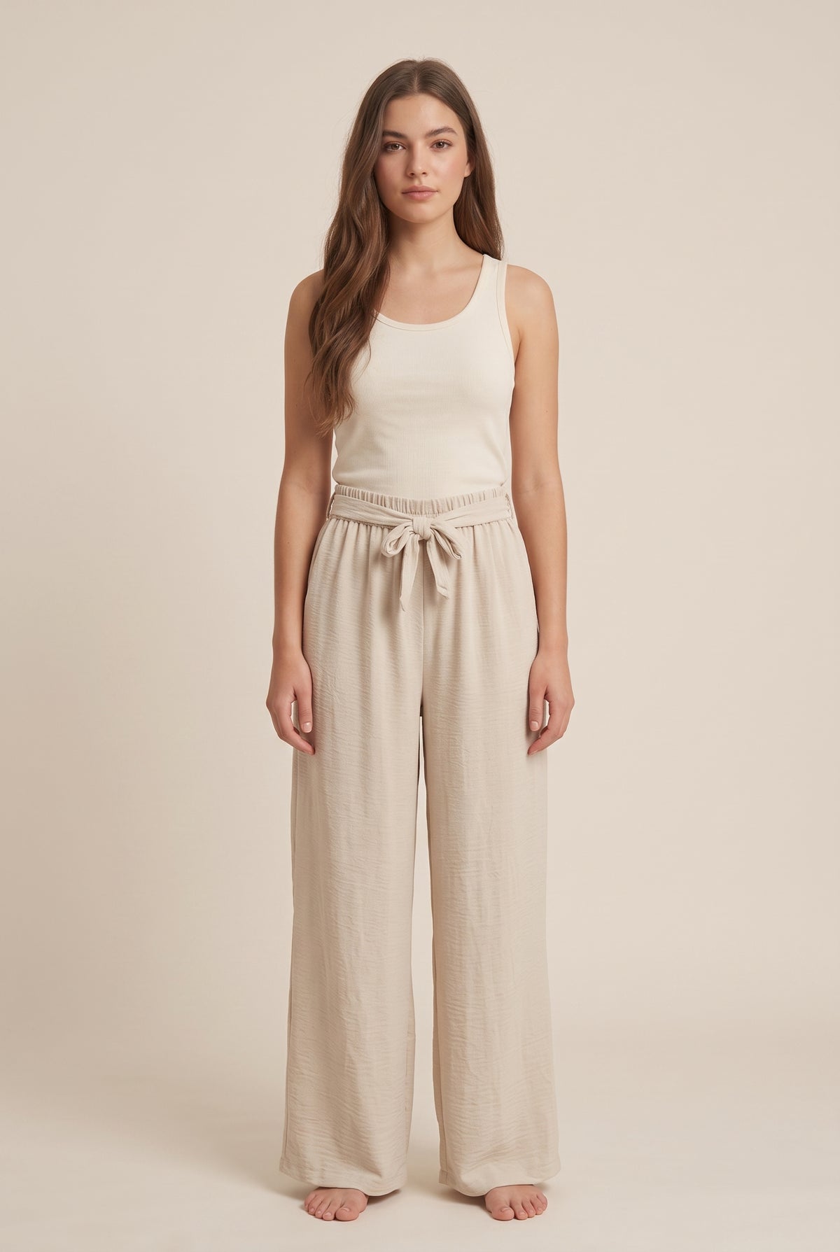 Pantaloni Fluidi · Beige Naturale