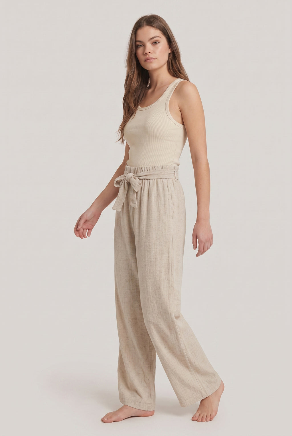 Pantaloni Fluidi · Beige Naturale