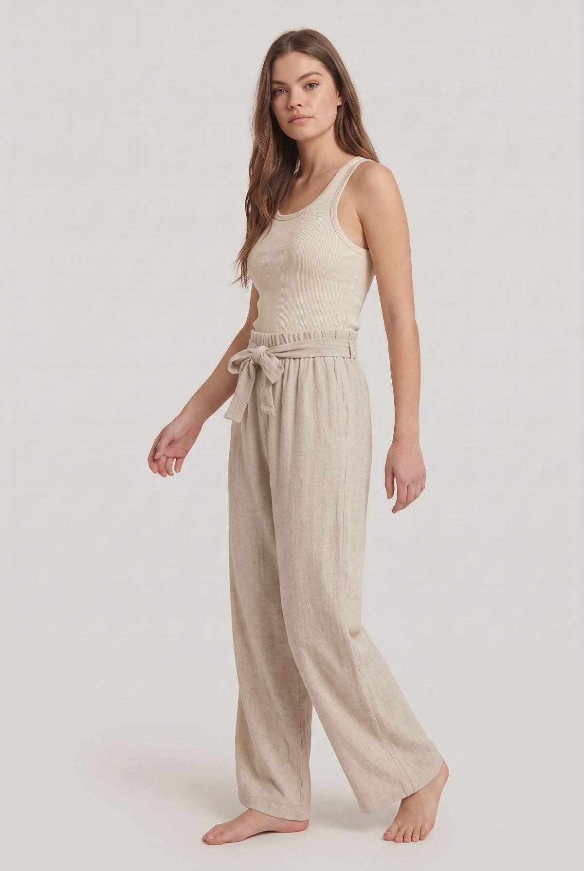 Pantaloni Fluidi · Beige Naturale
